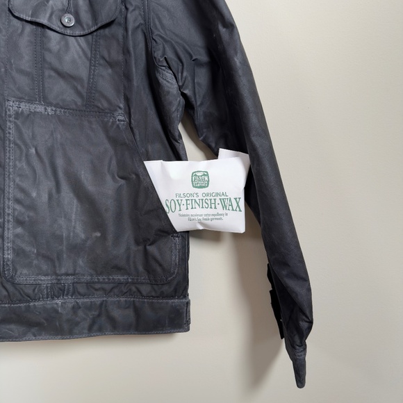 Filson Short Lined Cruiser Jacket - Black/Dark Green (Waxed Cloth) Soy Wax inc. - Picture 10 of 10
